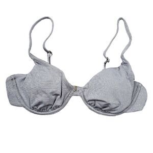 Andie Swim The Sicily Bikini Top Silver Underwire Padded Size Medium Swimsuit